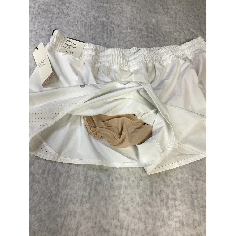 Calia Mid-Rise Infinity Run Short Pure White Womens L 3" Inseam NWT WAX12336W - Picture 6 of 6